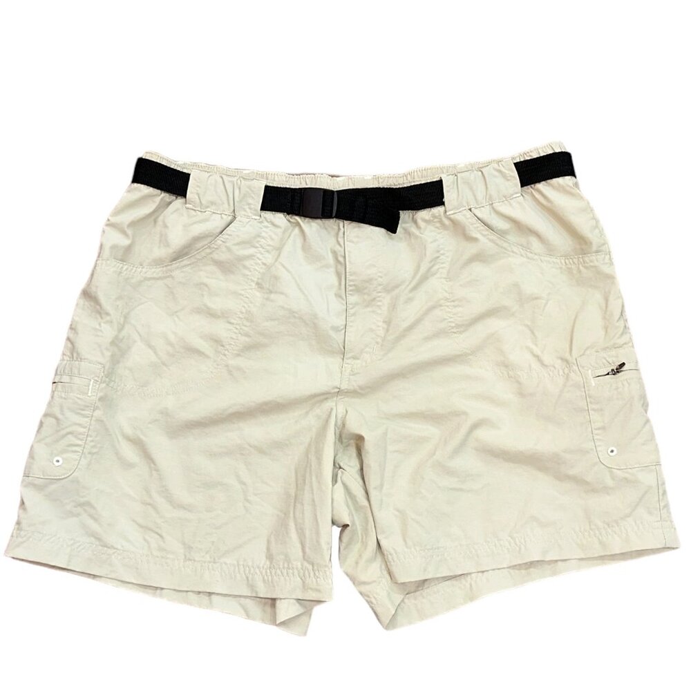 Women's Columbia Belted Nylon 6" Shorts Size Large Outdoors Fishing Lightweight